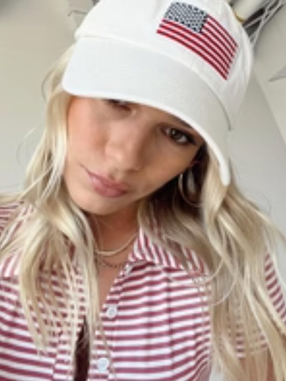 Princess Polly Cream American Flag Patch Baseball Hat